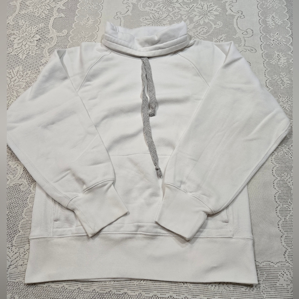 Free People Movement White Long Sleeve Polo Sweatshirt Size S